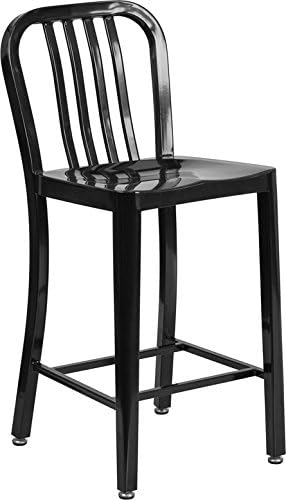 Flash Furniture Gael Commercial Grade 2 Pack 24" High Black Metal