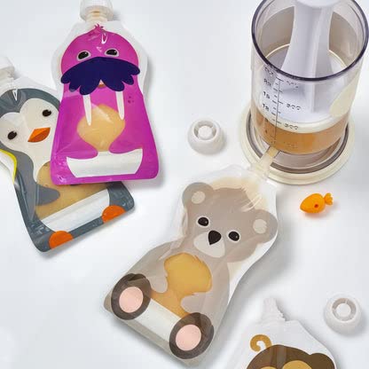 The Filling Station: Squooshi Food Pouch Filler + 12 Large 5 oz Pouches/The Food Pouch Maker for Baby Food Storage and Snack Food Pouches