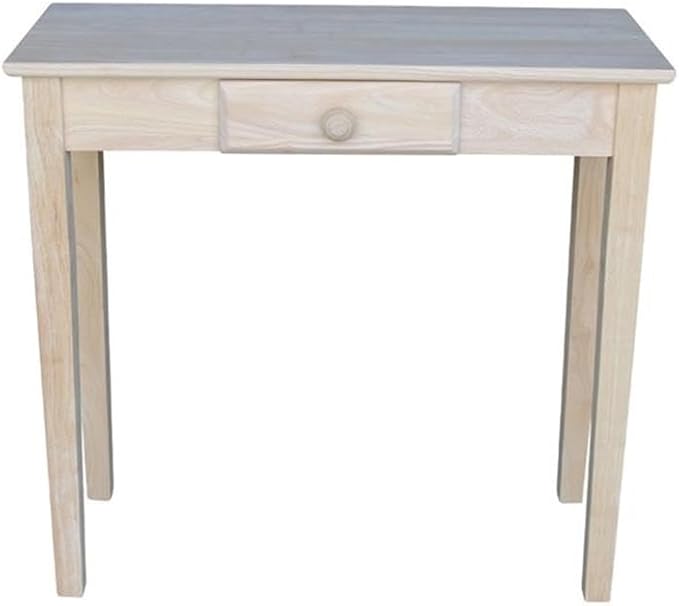 IC International Concepts, Rectangular Hall Table W/Drawer, Solid Real Wood