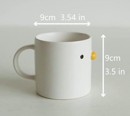 PURROOM Cute Duck Coffee Mug, Handmade Glaze Chick Cup, Safety Ceramic Milk Latte Mugs, 14 oz Cute Tea Cup. Best Gifts For Coffee & Mug Collector.