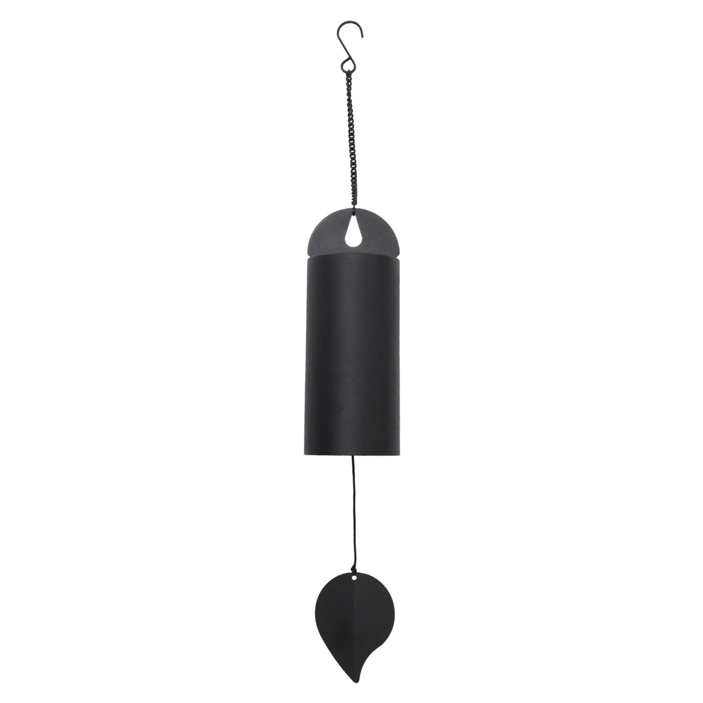 urmetimern Wind Chimes for Outside Deep Tone Large Metal Cylinder Memorial Wind Chime Unique Serenity Bell with Deep Resonance for Garden Patio Yard Porch Outdoor Decor, Black