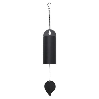 urmetimern Wind Chimes for Outside Deep Tone Large Metal Cylinder Memorial Wind Chime Unique Serenity Bell with Deep Resonance for Garden Patio Yard Porch Outdoor Decor, Black