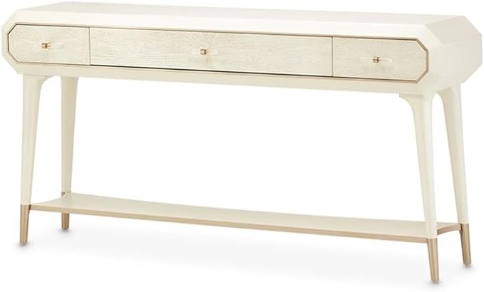 MICHAEL AMINI La Rachelle 3 Drawer Console Table in Champagne Ivory