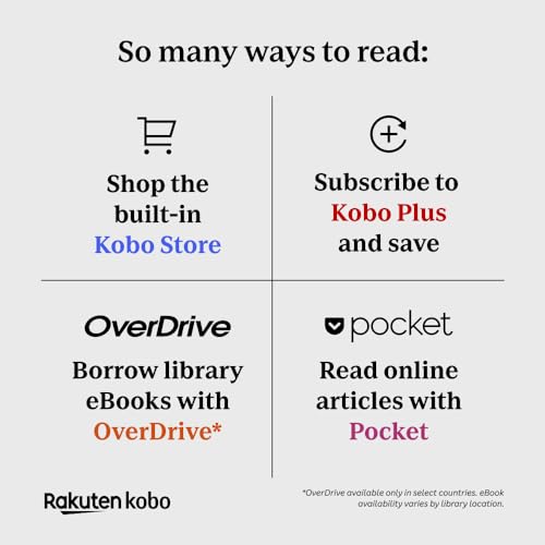 Kobo Libra Colour | eReader | 7” Glare-Free Colour E Ink Kaleido™ 3 Display | Dark Mode Option | Audiobooks | Waterproof | (Black)