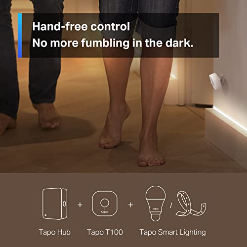TP-Link Tapo Motion Sensor, Requires Tapo Hub, Long Battery Life w/Sub-1G Low-Power Wireless Protocol, Wide Range Detection, Adjustable Sensitivity, Real-Time Notification, Smart Action, Tapo T100