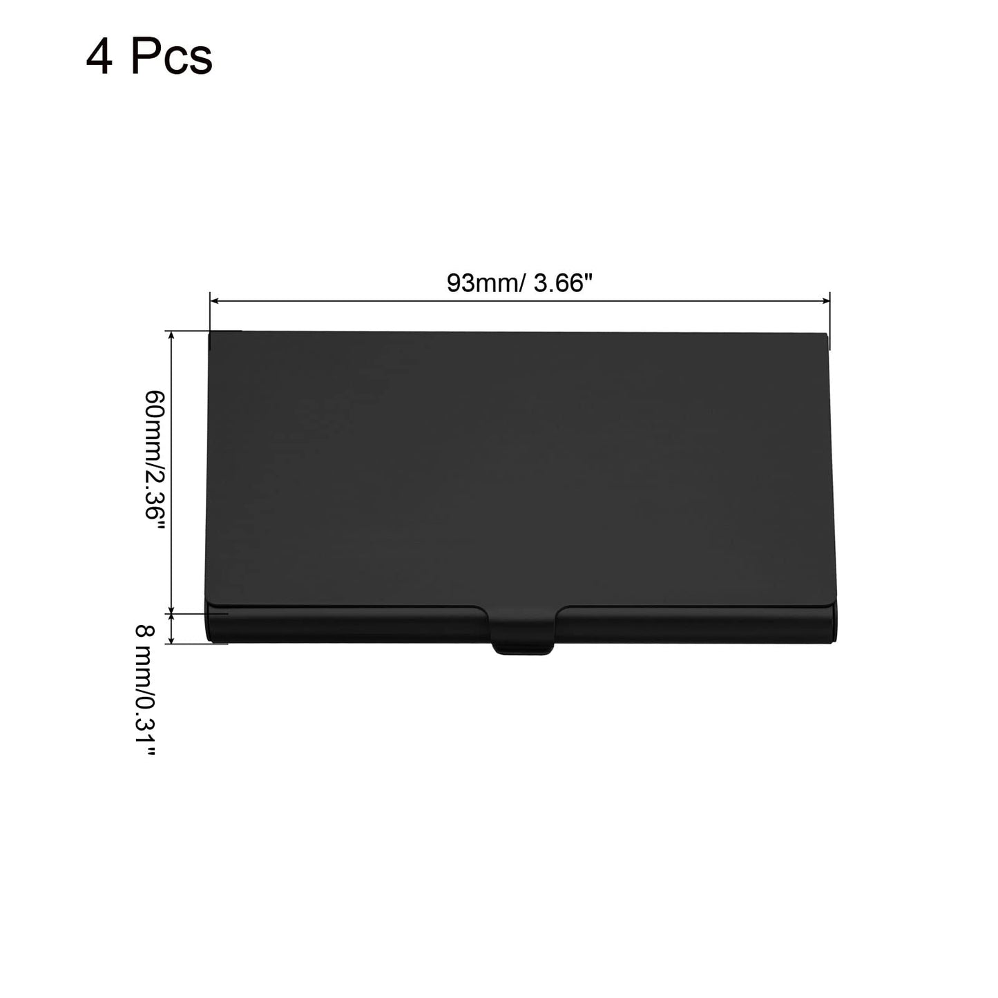 PATIKIL Business Card Holder, 4 Pack Aluminum Metal Card Case Professional Slim Pocket Card Holder for Name Card Credit Card, Black
