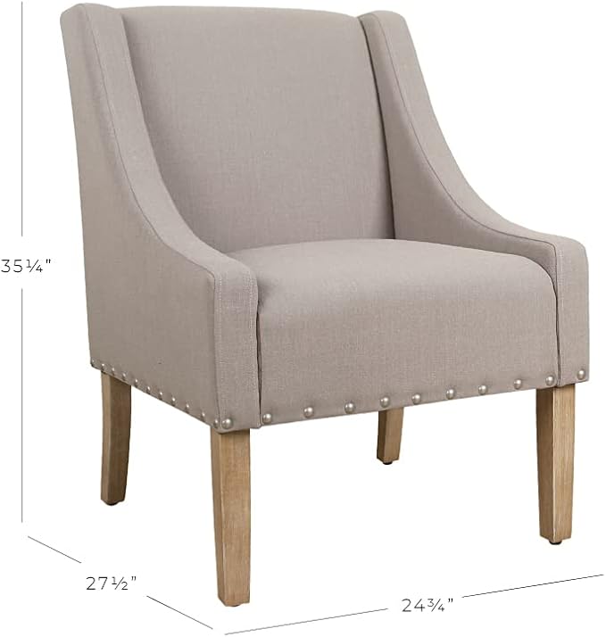 Homepop Home Decor | Upholstered Classic Swoop Arm Accent Chair | Accent Chairs