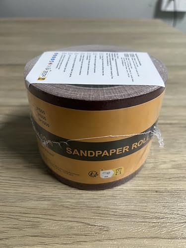 Shineboc Sandpaper Roll 120 Grit, 93mm x 10m Emery Cloth Sanding Rolls for Wood Metal Stainless Steel Hand Sanders
