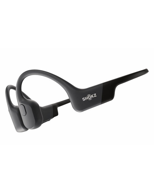 SHOKZ OpenRun Bone Conduction Headphones,Open-Ear Bluetooth Wireless Sport Headphones for Running & Workout,Sweat Resistant, Long 8H Playtime,Mic,Hair Band-Standard-Black