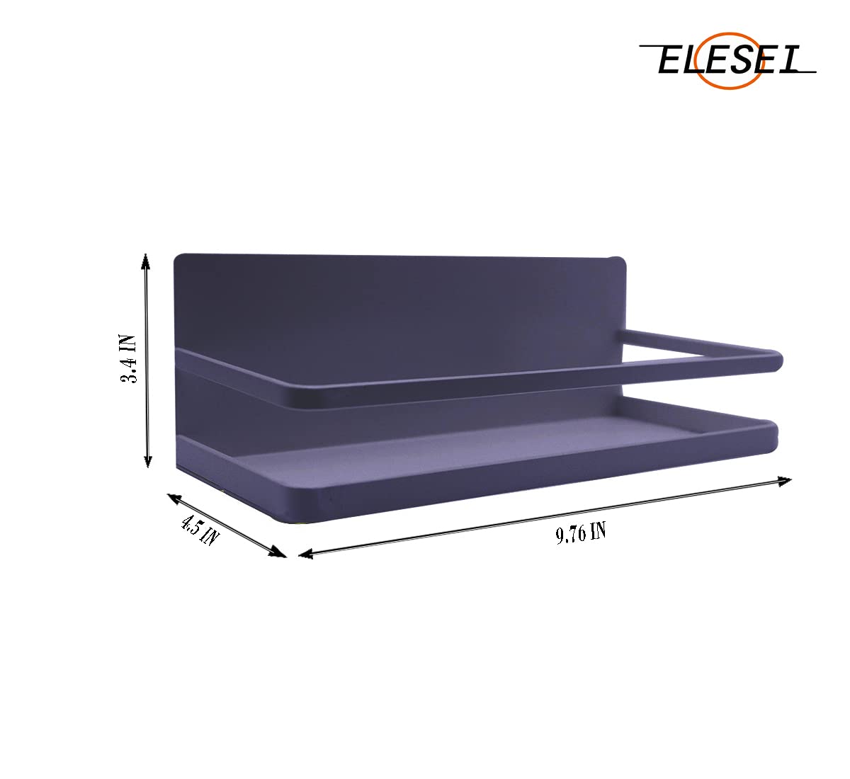 ELESEI Magnetic Spice Rack Refrigerator Side Magnetic Spice Rack Kitchen Magnetic Shelf Magnetic Fridge Shelf Perfect Space Saver for Kitchen/Apartment 2 Pack (Black)
