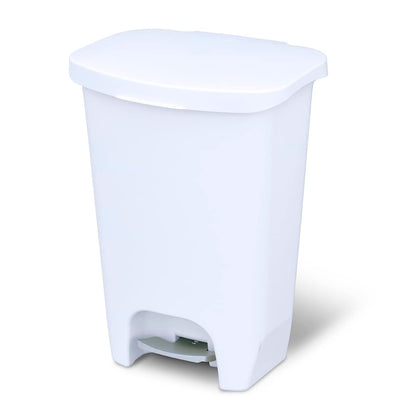 Glad Premium 20 Gallon Trash Can - Plastic Kitchen Waste Bin with Odor Protection of Lid, Stainless Steel Step On Foot Pedal and Garbage Bag Rings, Black