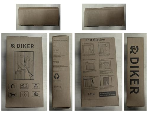 DIKER Fly Screens Doors Nets Patio Curtain Insect Mesh for Keeping Out Flies & Bug, Flyscreen French Doors, Mosquito Double Door Magnetic ScreenFly Doors(80x200cm, White)