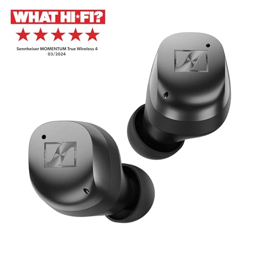Sennheiser Momentum True Wireless 4 Smart Earbuds with Bluetooth 5.4, Crystal-Clear Sound, Comfortable Design, 30-Hour Battery Life, Adaptive ANC, LE Audio and Auracast - Black Graphite
