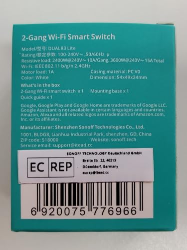 SONOFF DUALR3 Lite Smart Switch Moudle,WiFi Smart Curtain Switch,Dual Relay DIY Curtain, Blinds, Roller Shutter,Two Way Smart Switch,Compatible with Alexa&Google Assistant(1 Pack)