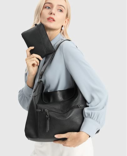 Gladdon Hobo Bags for Women Large Capacity Handbags Bags Ladies Tote Bags Leather Crossbody Shoulder Bags with Small Purse Set 2PCS