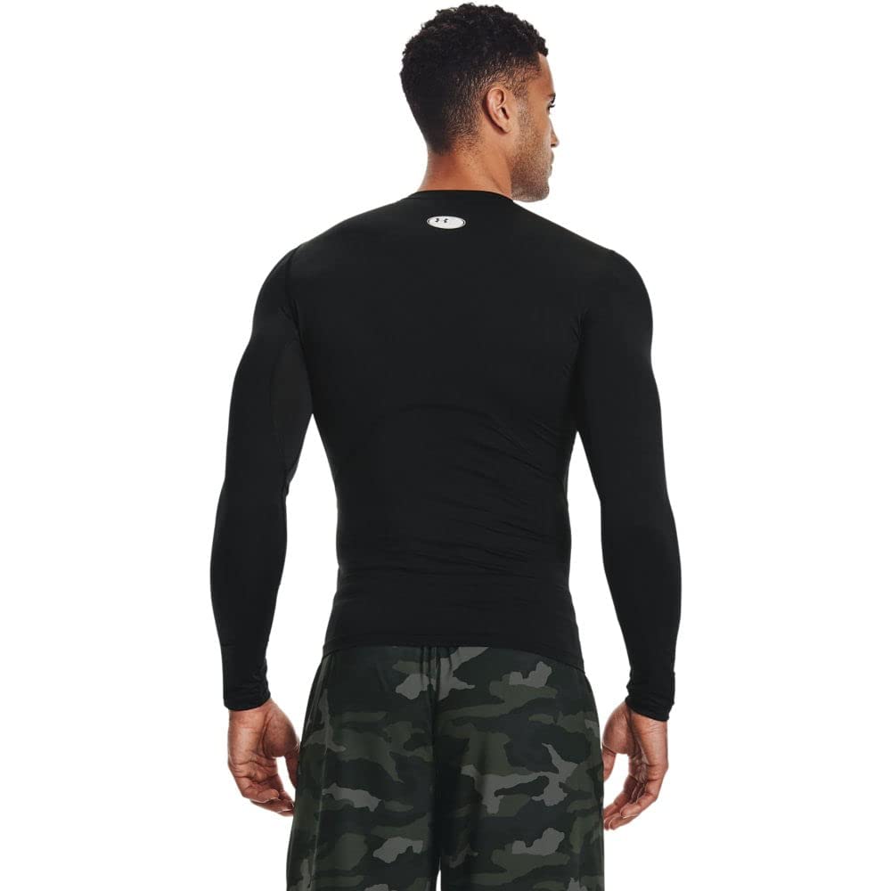 Under Armour Men's Armour HeatGear Compression Long-Sleeve T-Shirt , Black (001)/White, X-Large