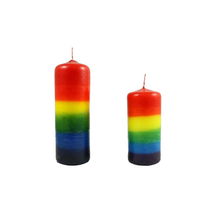 Candlestock Handmade Dripless Rainbow Pillar Candle Sets - 2 Inch and 3 Inch Diameter Pillar Candles (2x4 Pair)