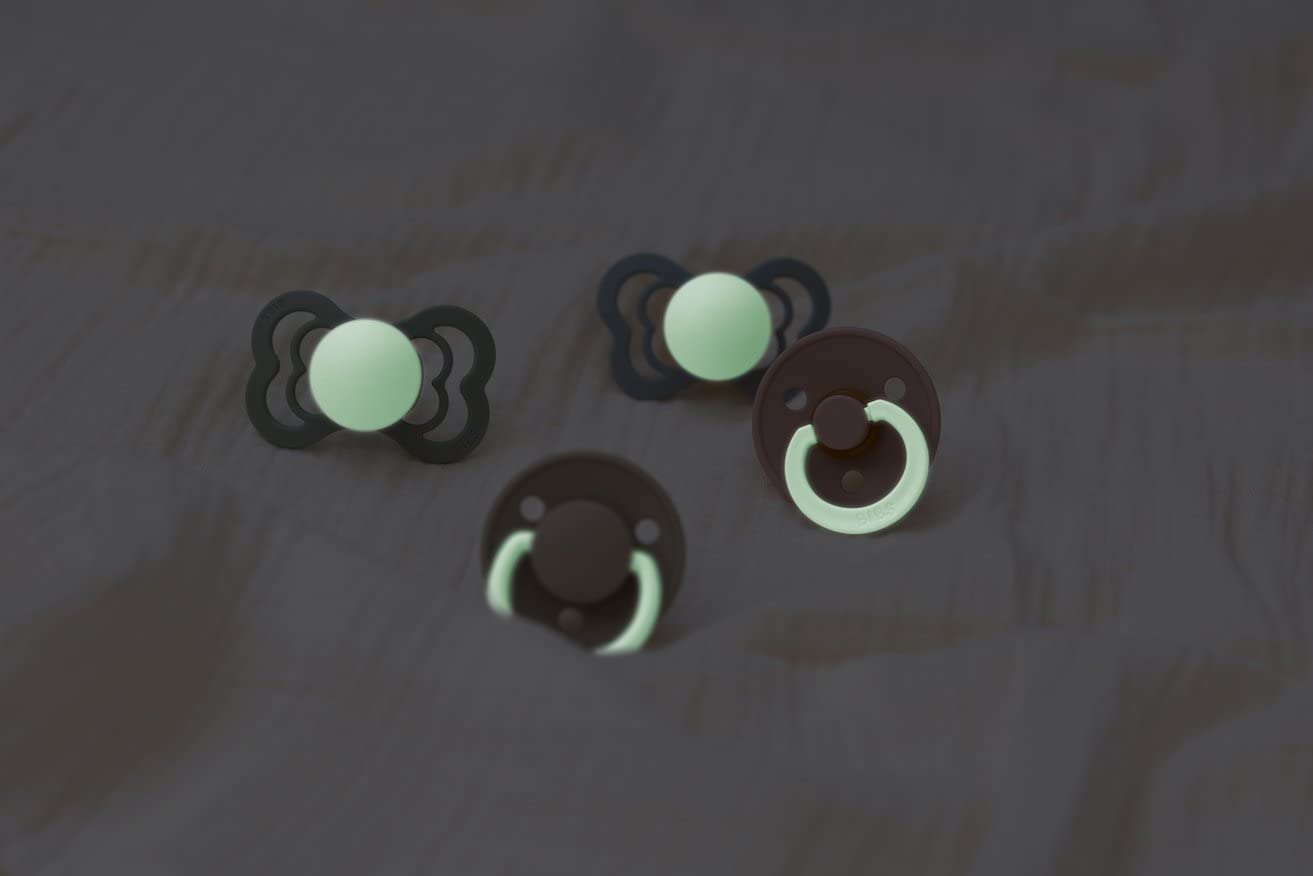 Bibs Supreme Silicone Pacifier for 6+ Months Toddlers 2-Pieces, Size 2, Blush Night/Vanilla Night