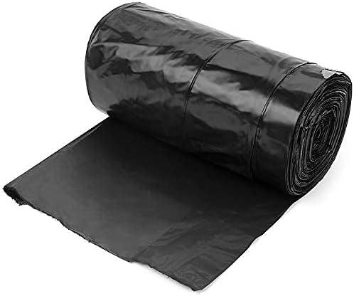 Aluf Plastics 33 Gallon 1 MIL Black Drawstring Tall Kitchen Garbage Bags
