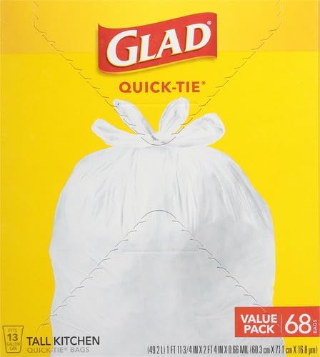 Glad Tall Kitchen Trash Bags 13 Gallon, Unscented Garbage Bags
