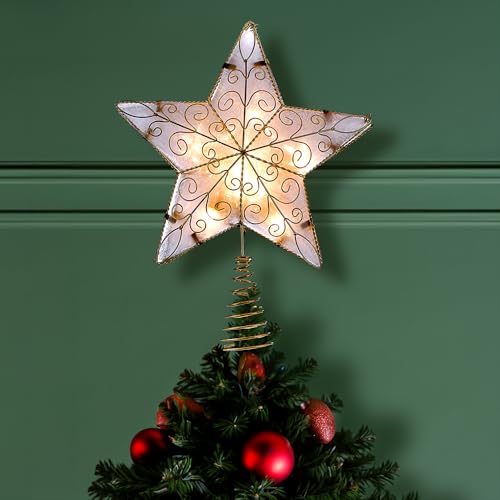 Kurt Adler 10 Light 8.5-Inch Gold Reflector Star Treetop