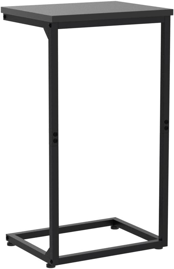 AMHANCIBLE C Shaped End Tables Set of 2, Couch Side Tables that Slide Under Sofa
