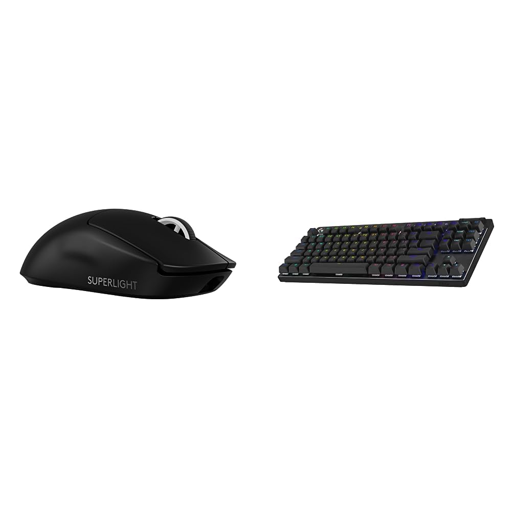 Logitech G PRO X SUPERLIGHT 2 Wireless Gaming Mouse, 60g Pro-Grade with 5 Programmable Buttons, 44k DPI Sensor, 8kHz Report Rate, USB-C Charging for PC/Mac - Black