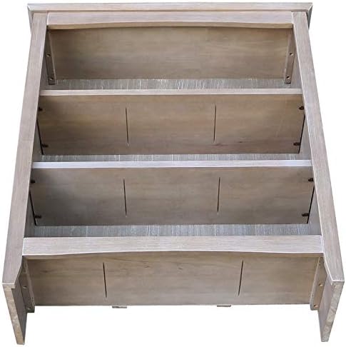 IC International Concepts, Shaker Solid Wood Bookcase, 2 Adjustable Shelves