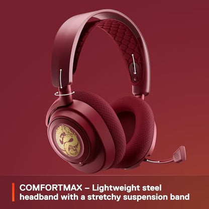 SteelSeries Arctis Nova 7 Wireless Multi-Platform Gaming Headset – Dragon Edition – Two Speaker Plate Sets — Dual Wireless 2.4GHz & Bluetooth – 38 HR Fast Charge Battery – PC, PS, Mac, Mobile, Switch