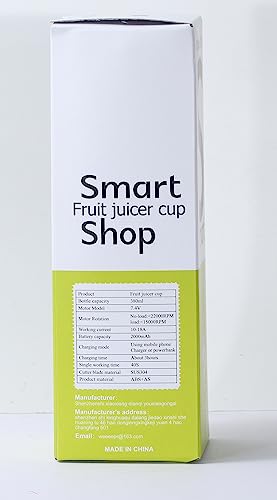 Portable Blender Cup,Electric USB Juicer Blender,Portable Juicer For Shakes and Smoothies, juice,380ml, Six Blades Great for Mixing,light purple