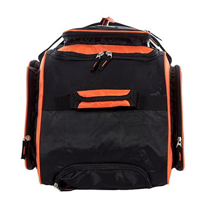 Travelers Club Xpedition 30 Inch Multi-Pocket Upright Rolling Duffel Bag, Bright Orange, 30" Suitcase