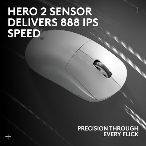 Logitech G PRO X SUPERLIGHT 2 Wireless Gaming Mouse, 60g Pro-Grade with 5 Programmable Buttons, 44k DPI Sensor, 8kHz Report Rate, USB-C Charging for PC/Mac - Black