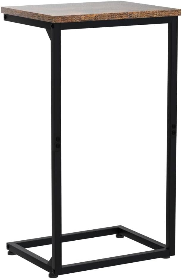 AMHANCIBLE C Shaped End Tables Set of 2, Couch Side Tables that Slide Under Sofa