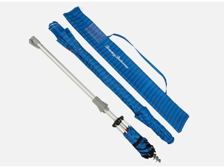 Tommy Bahama 8 ft Beach Umbrella with wind vent and sand anchor- Rich blue