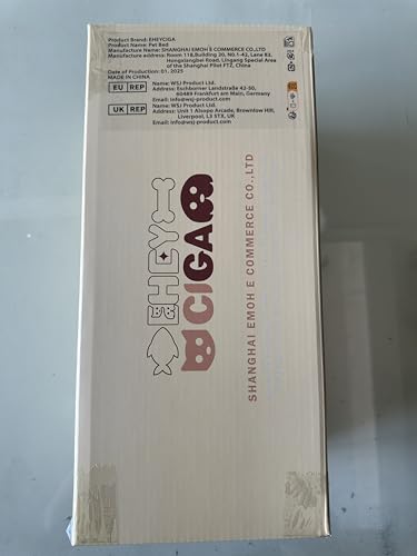 EHEYCIGA Orthopedic Dog Beds Large Mattress with Removable Washable Cover for Crate, Grey, 91x68x9cm