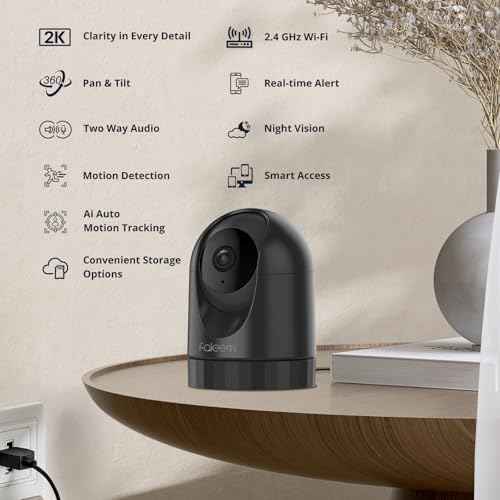 2K Pan/Tilt Indoor WiFi Security Camera with Motion Detection & Auto Tracking, Night Vision, 2-Way Audio, Siren, SD/Cloud Storage (2, Black)