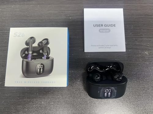 Wireless Earbuds, 2025 New Bluetooth 5.4 Headphones HiFi Stereo with 4 ENC Mic, 40H Mini Ear Buds In-Ear Noise Cancelling Earbuds with LED Screen, Ultra Light USB-C Bluetooth Earphones for Android iOS