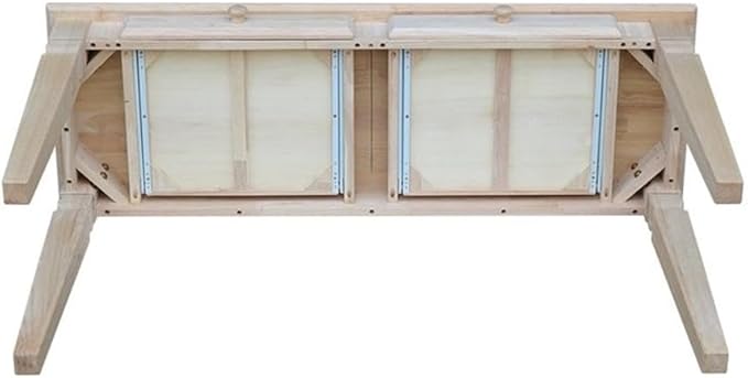 Java Console Table with 2 Drawers, Unfinished