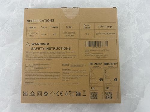ALUSSO LED Ceiling Light Radar Motion Sensor, 18W Ceiling Lights 3CCT 3000K 4000K 6500K 1600LM, IP44 Waterproof Bathroom Ceiling Light for Toilet Stair Loft Porch Bath Attic Garage, Ø22cm