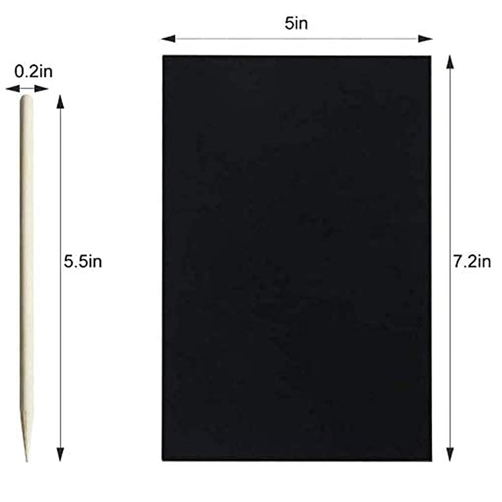 Art Set for Kids Rainbow Magic Scratch Off Paper Black Scratch Sheets Notes Cards Boards Doodle Pads Childrens Crafts Projects Kit for Girls Boys Adults Birthday Christmas Gift