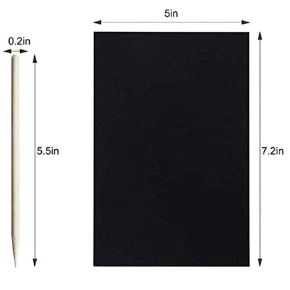 Art Set for Kids Rainbow Magic Scratch Off Paper Black Scratch Sheets Notes Cards Boards Doodle Pads Childrens Crafts Projects Kit for Girls Boys Adults Birthday Christmas Gift
