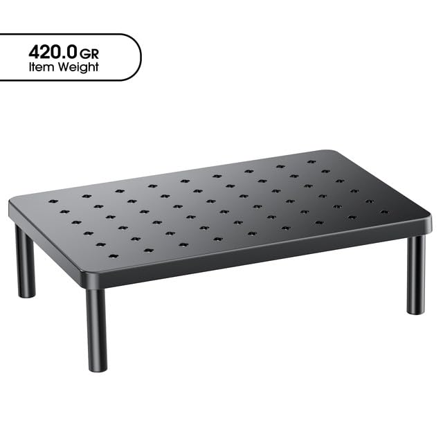 WiseBegan Monitor Stand for Desk - Ergonomic Monitor Riser, Laptop Stand with Non-Slip Pads, Sturdy & Stable Computer Stand with Cooling Holes, Desk Organizer for Laptop, Printer, 14.1''×9.4''×3.9''