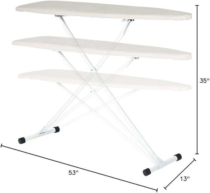 Full Size Ironing Board with Cover & Pad – USA-Made with Enhanced Grip Feet