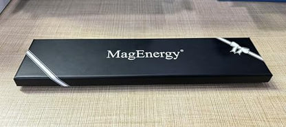 MagEnergy Titanium Steel Magnetic Bracelets for Men,4 Element Double Row Ultra Strength Magnets Wristband Magnetic Brazaletes with Adjustable Links Removal Tool & Jewelry Gift Box (Two Blue-4)