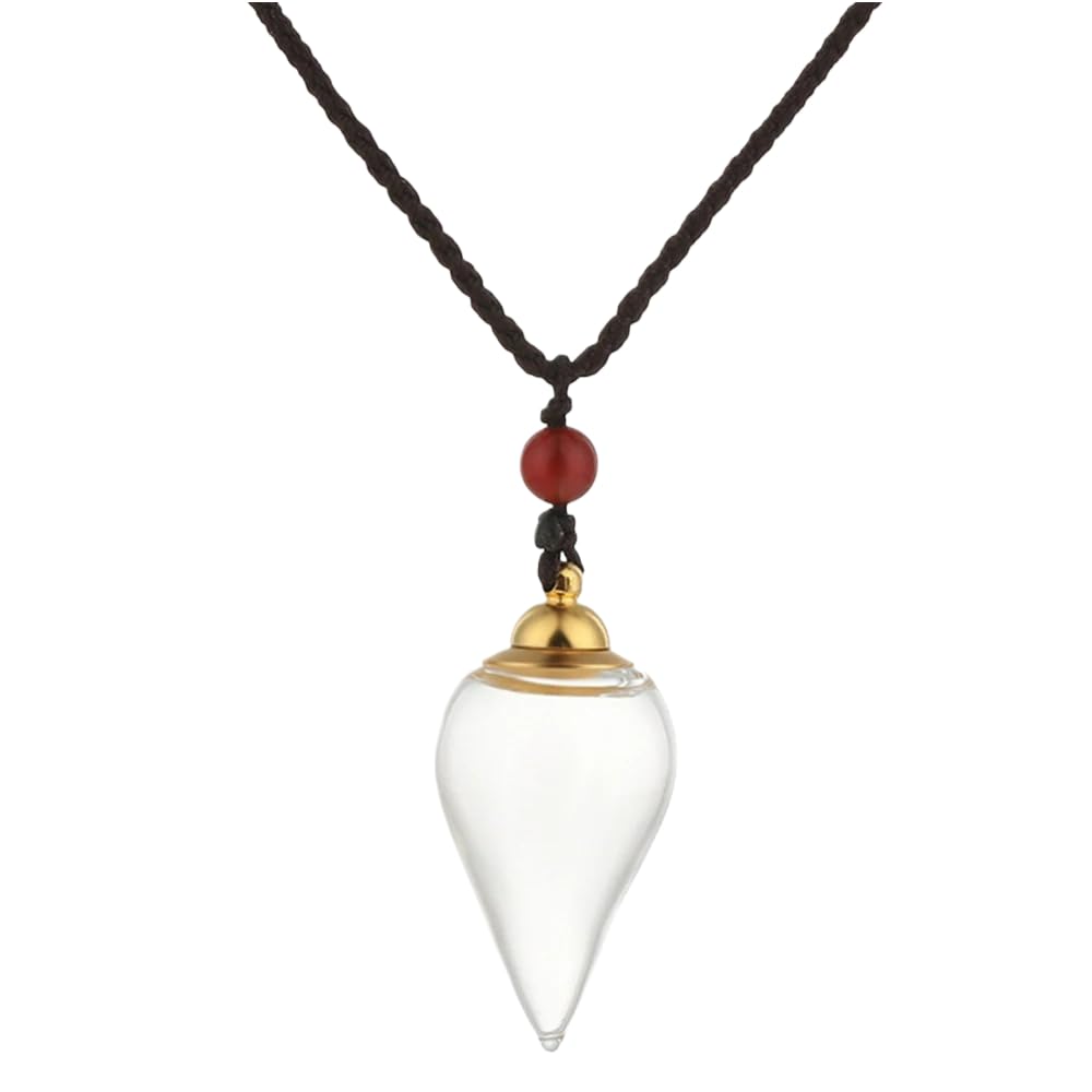 925 Sterling Silver Blood Vial Necklace For Women and Men - Glass Pendant Perfume Bottle Necklace - Water Container Jar Necklaces For Liquid Oil Diffuser Jewelry
