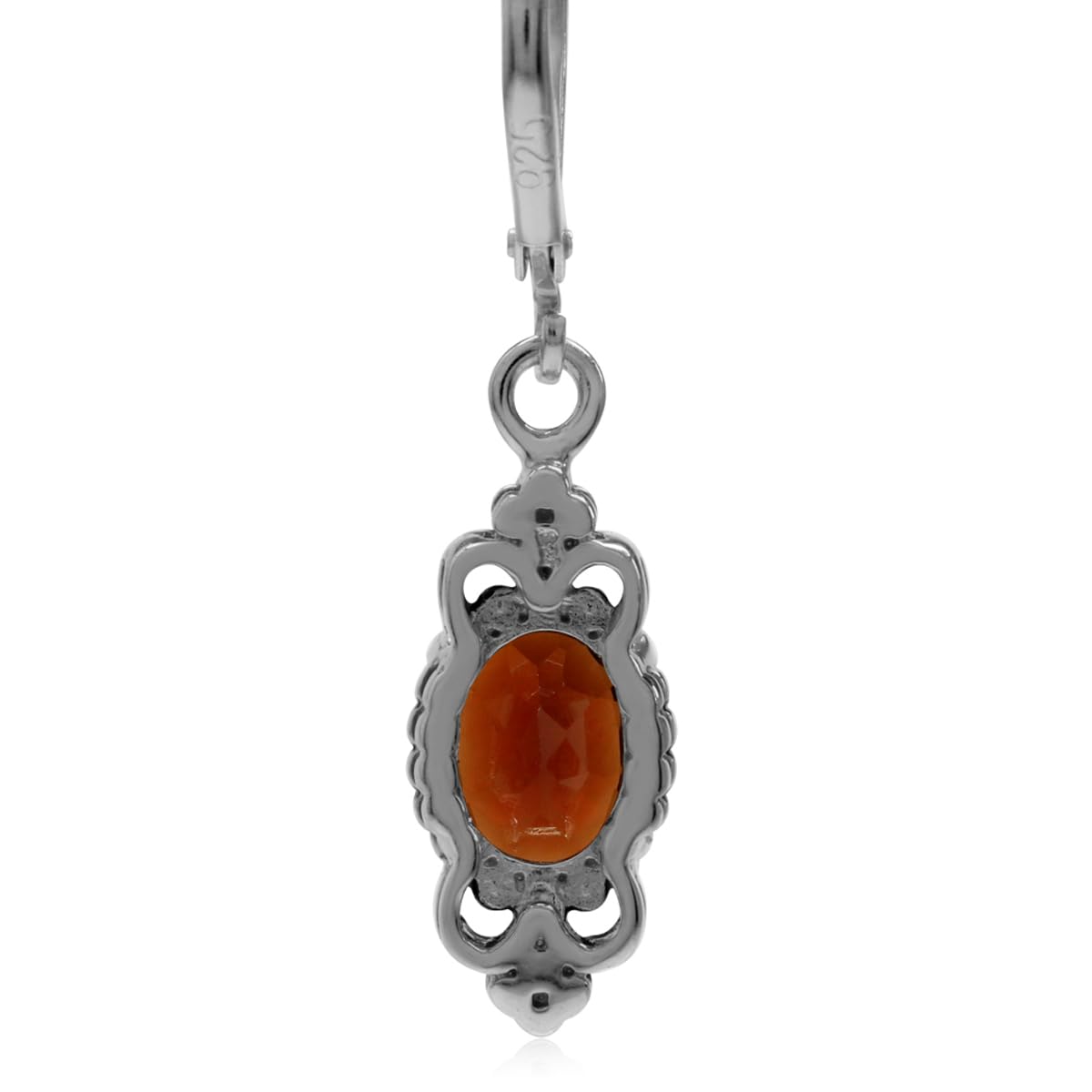 Silvershake 2.7Ctw Natural Red Garnet 925 Sterling Silver Balinese Leverback Earrings
