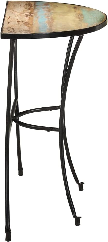 Half Circle Side Table 43.3x15.7x30.3 Inches Solid Reclaimed Wood
