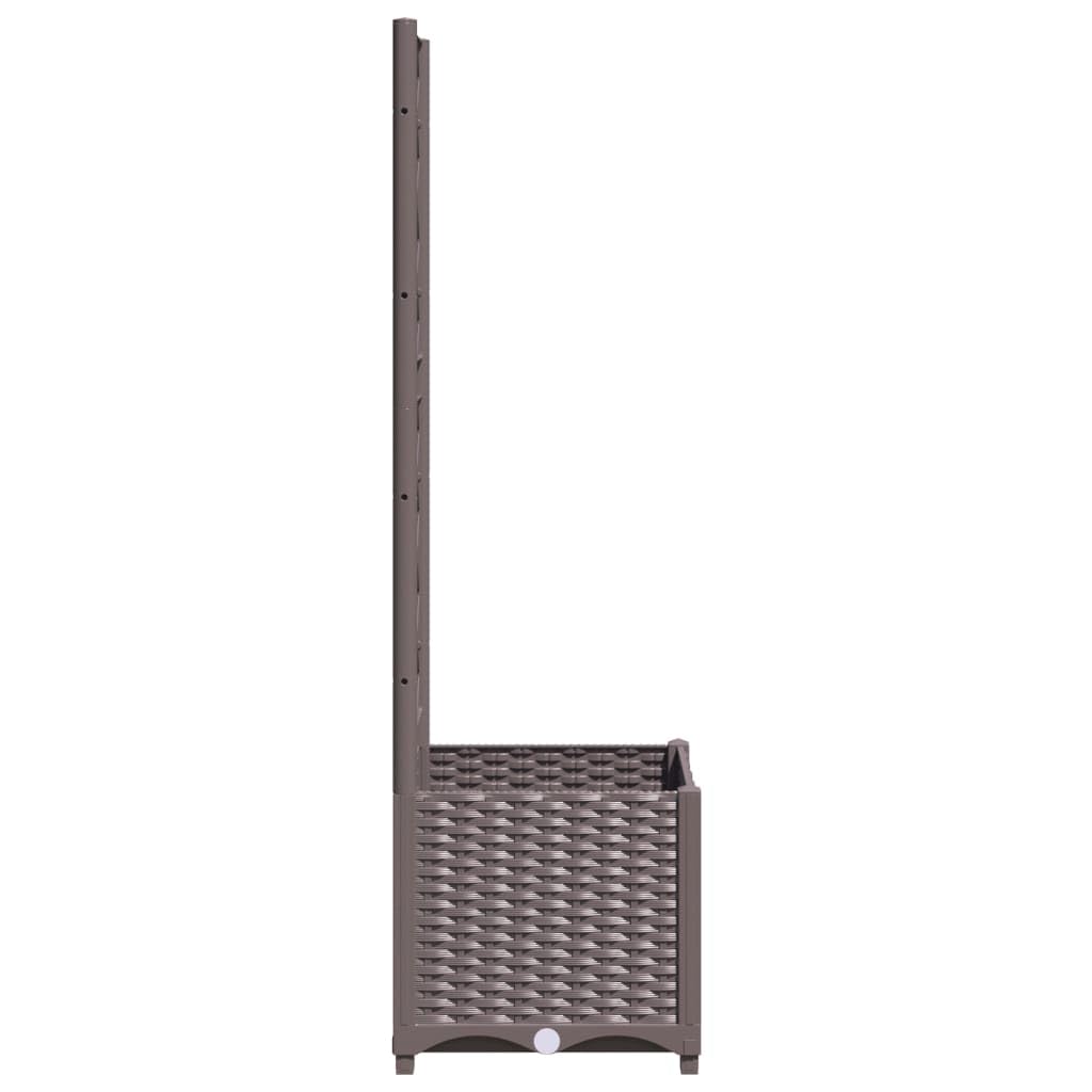 QZZCED Square Garden Planter with Trellis, 15.7 x 15.7 Inches Base, 53.5 Inches Tall, Modern Matte Finish Outdoor Planter for Climbing Plants, Flowers, Patios, Balconies, Durable