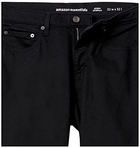 Amazon Essentials Men's Athletic-Fit Stretch Jeans - Discontinued Colours, Black, 36W / 32L
