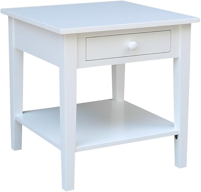 IC INTERNATIONAL CONCEPTS Spencer White Wood End Table in White